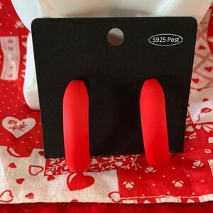 Bold Red Hoop Earrings
